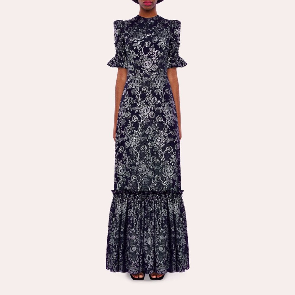$3245 NWT The Vampire’s Wife ‘The Night Flight’ Gown in Ink Black and Silver - Picture 5 of 13